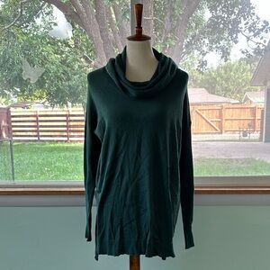 EST 1946 DARK GREEN LONG SLEEVE ELEGANT COWL NECK SWEATER